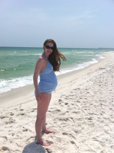 32 week pregnant on the beach